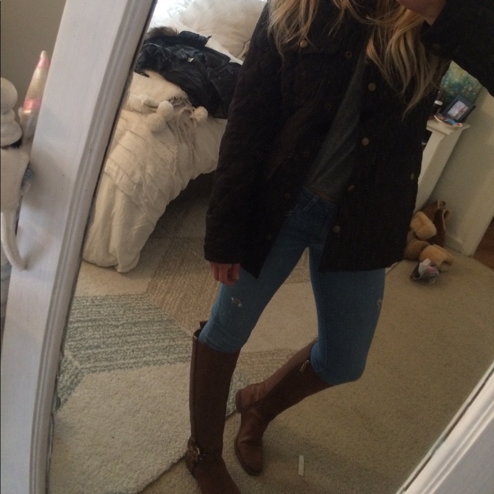 J. Crew black quilted jacket